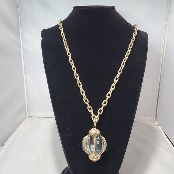 Banana Republic Gold-Tone Link Necklace with Crystal Pendant - Picture 1 of 8